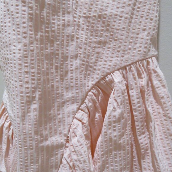 LUCY IN THE SKY Striped Crinkle Halter Dress in Pink Cocktail Pastel - Size M - Picture 8 of 15